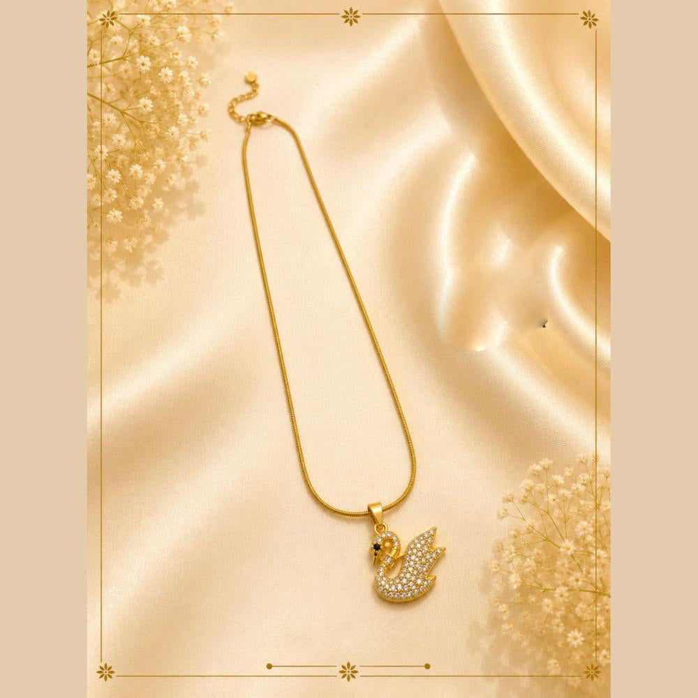 Klitz Fancy Stainless Steel Austrian Stone Swan Necklace Set (Pack of 12)