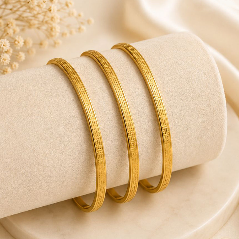 Klitz Gold Polish Designer Bangles Set
