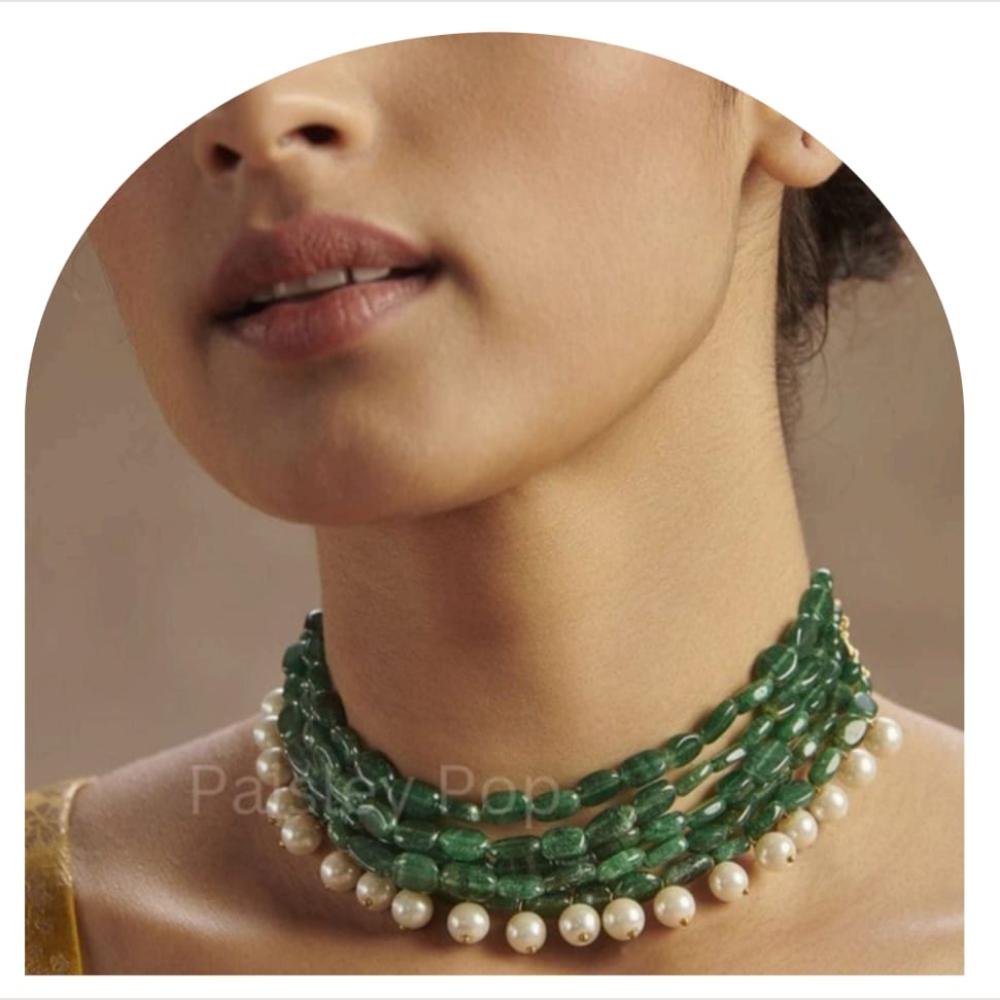 Dhirish International Classic Pearl Jewellery Choker Necklace