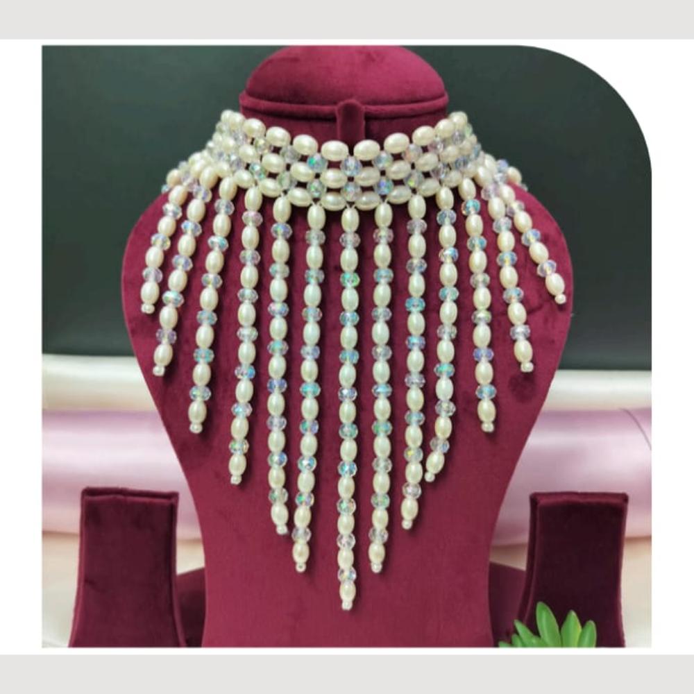 Dhirish International Classic Pearl Jewellery Choker Necklace