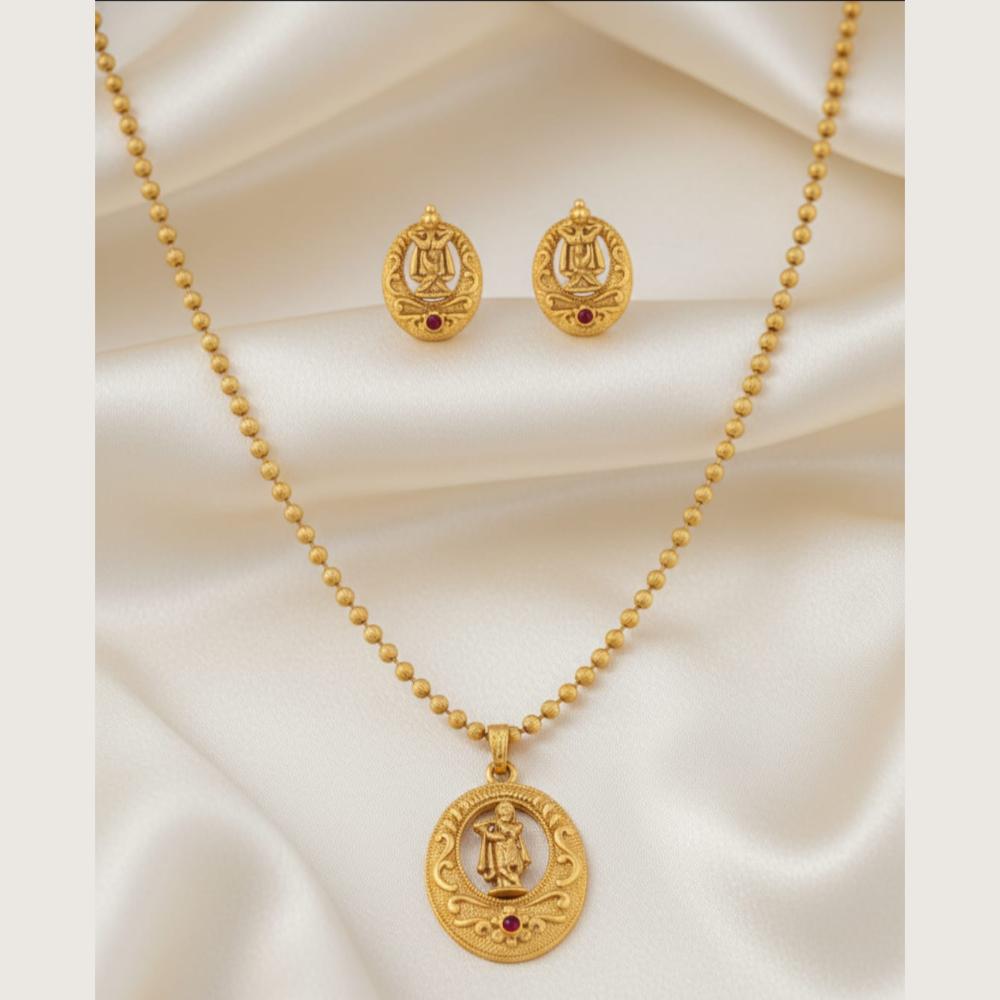 Dhirish International Lord Krishna Chain Pendant Set