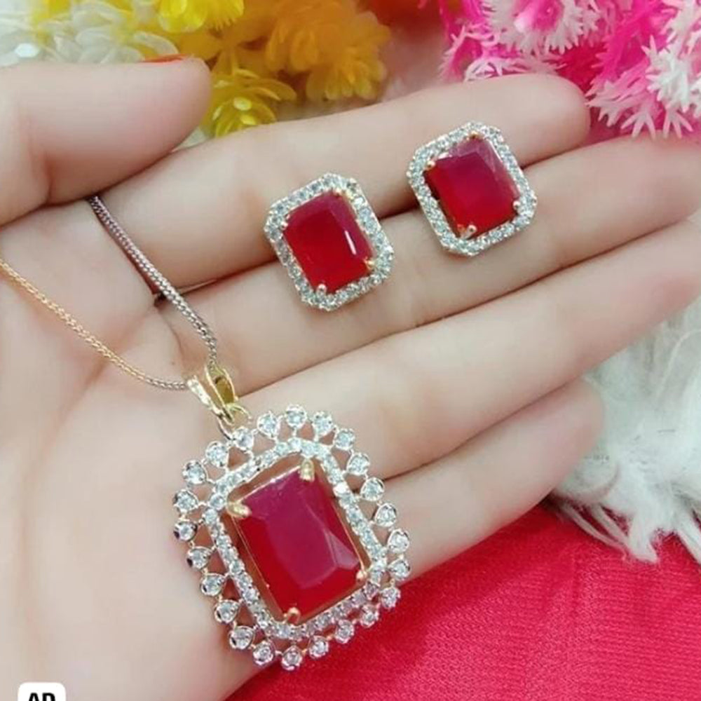 Dhirish International Austrian Stone Chain Pendant Set