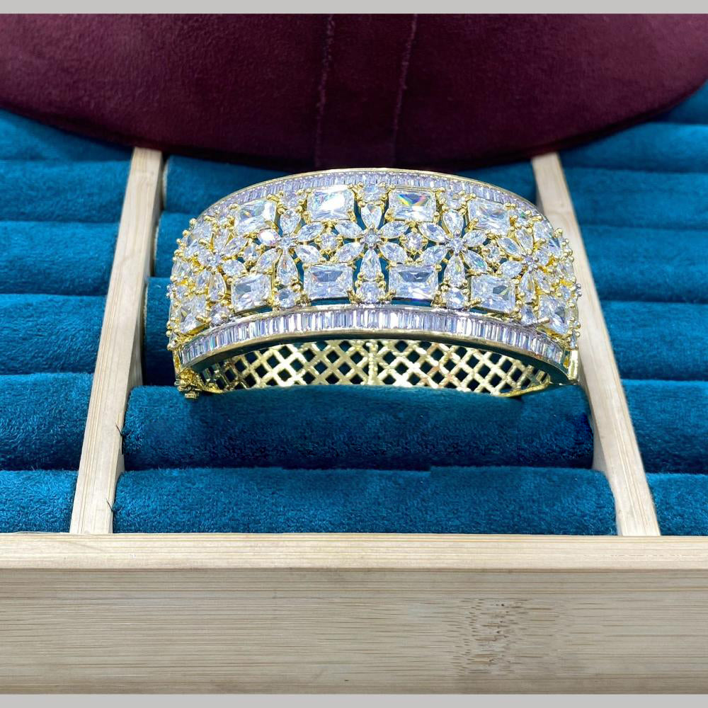 Dhiraj Sales Gold Plated American Diamond Openable Bracelet