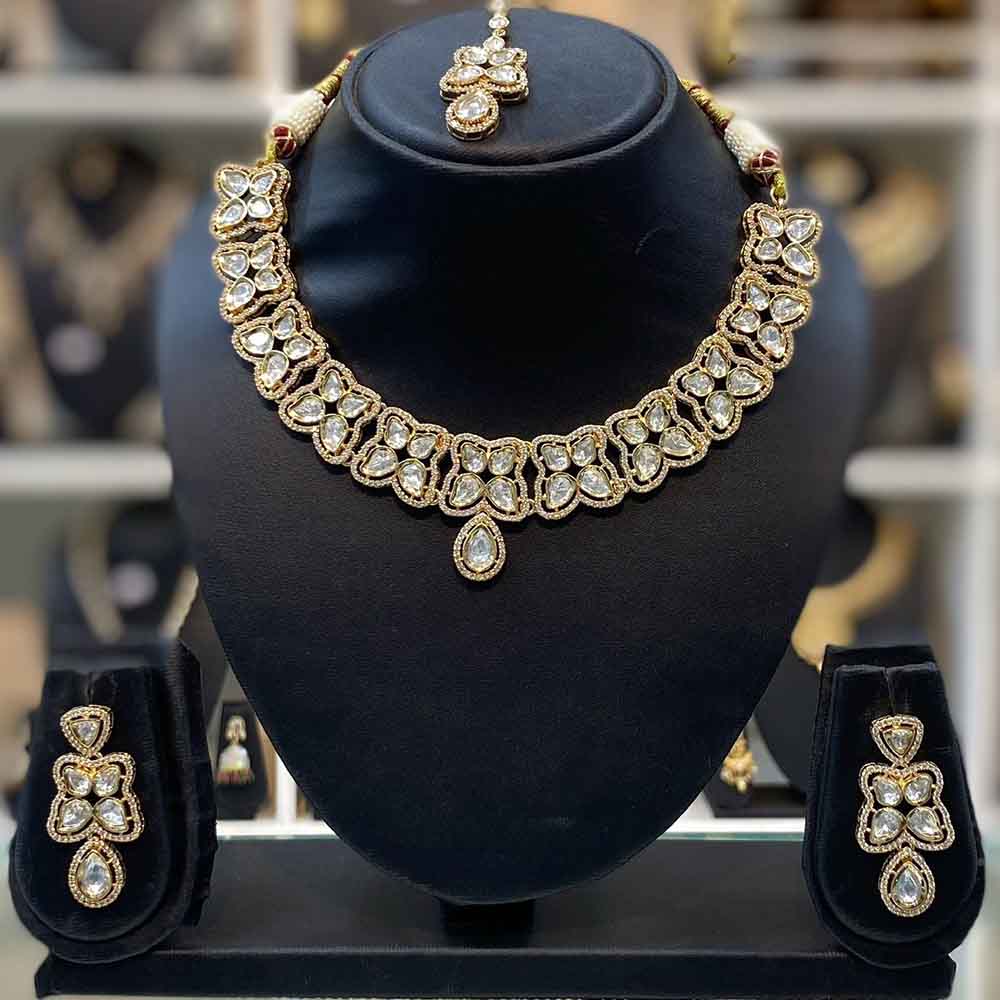 Dhiraj Sales Polki Kundan Stone Necklace Set