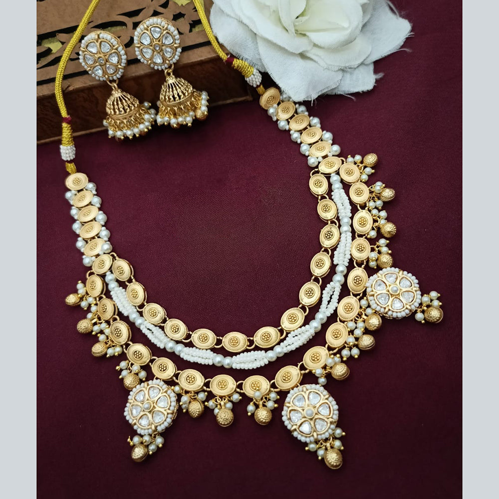 Tanish Art Jewellery  Designer Polki Kundan Stone And Pearl Necklace Set