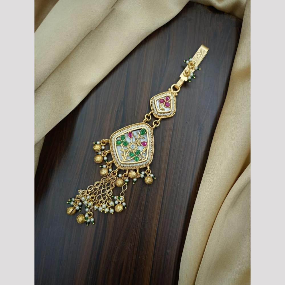 Tanish Art Jewellery Classic Pota Stone With Matching Earrings Necklace Set