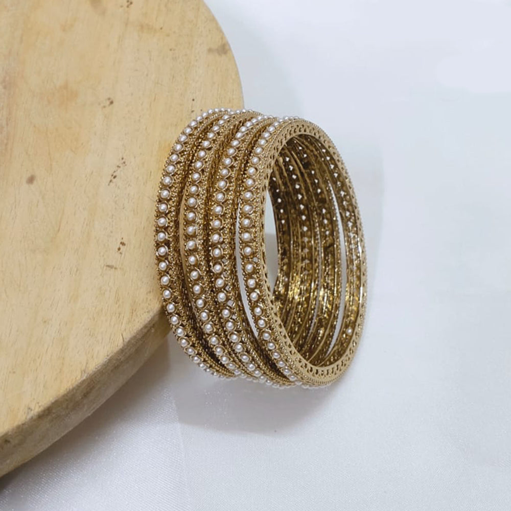 Tanish Art Elegant Pearl Bangles Set for Women