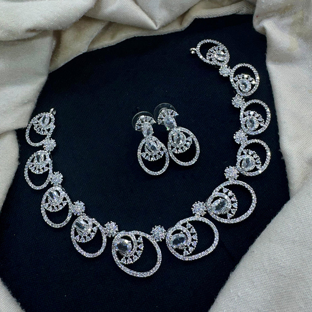 Tanish Art Jewellery Glitz And Glam American Diamonds Necklace Set