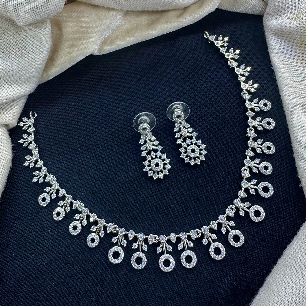 Tanish Art Jewellery Elegance Timeless American Diamonds Necklace Set