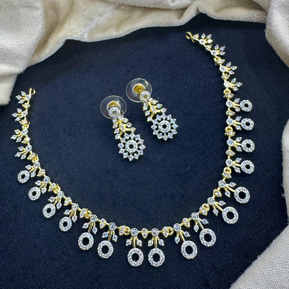 Tanish Art Jewellery Elegance Timeless American Diamonds Necklace Set