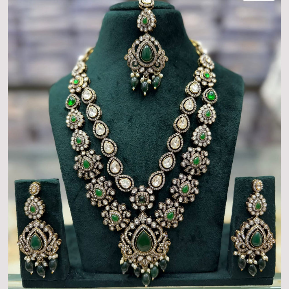 Tanish Art Jewellery Cultural Grace Traditional Pota And Crystal Stone Long Necklace Set