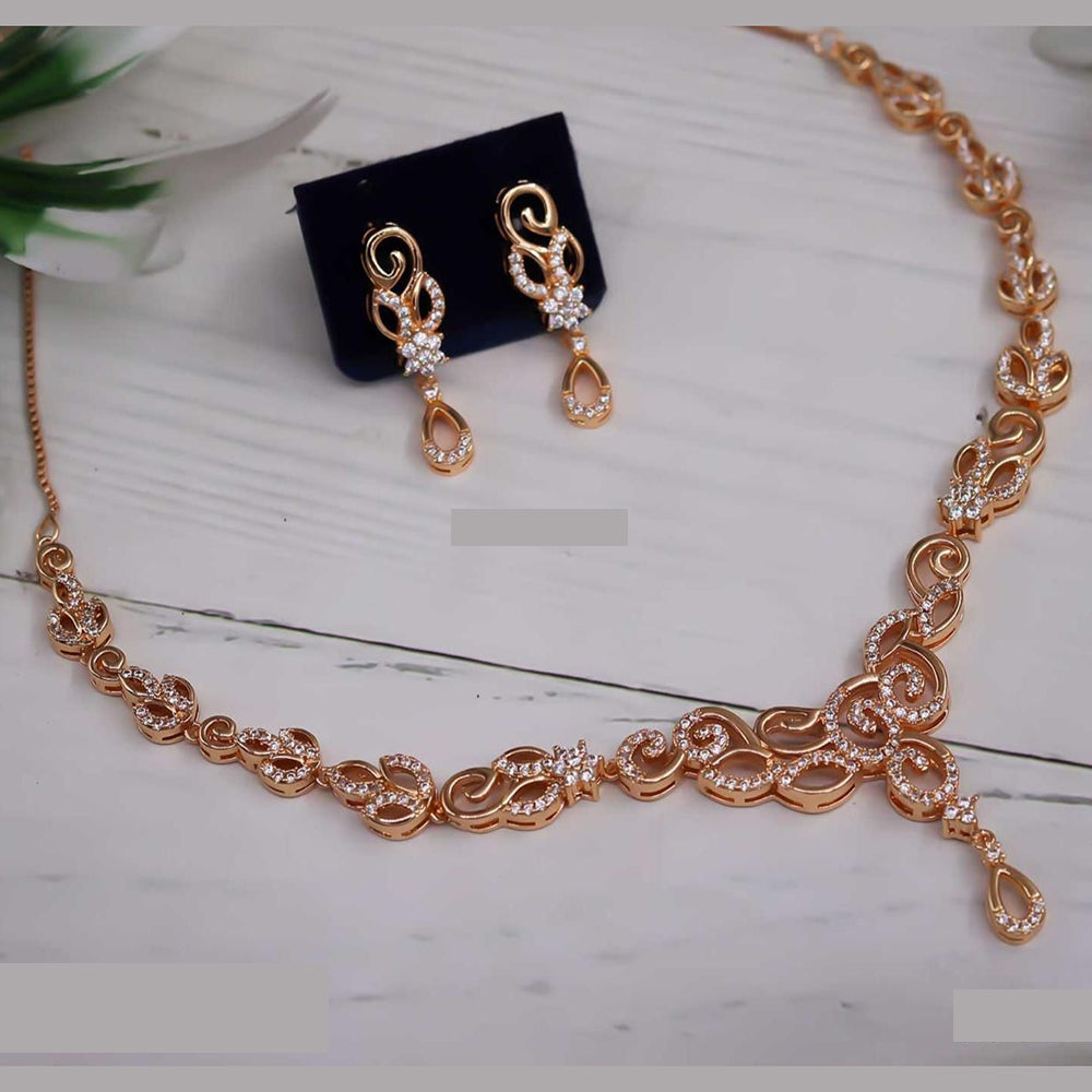Tanish Art Jewellery Dazzle Drop Austrain Stone Elegant Necklace Set