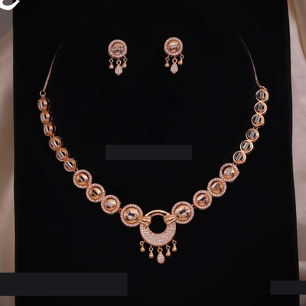 Tanish Art Jewellery Dazzle Drop Austrain Stone Elegant Necklace Set