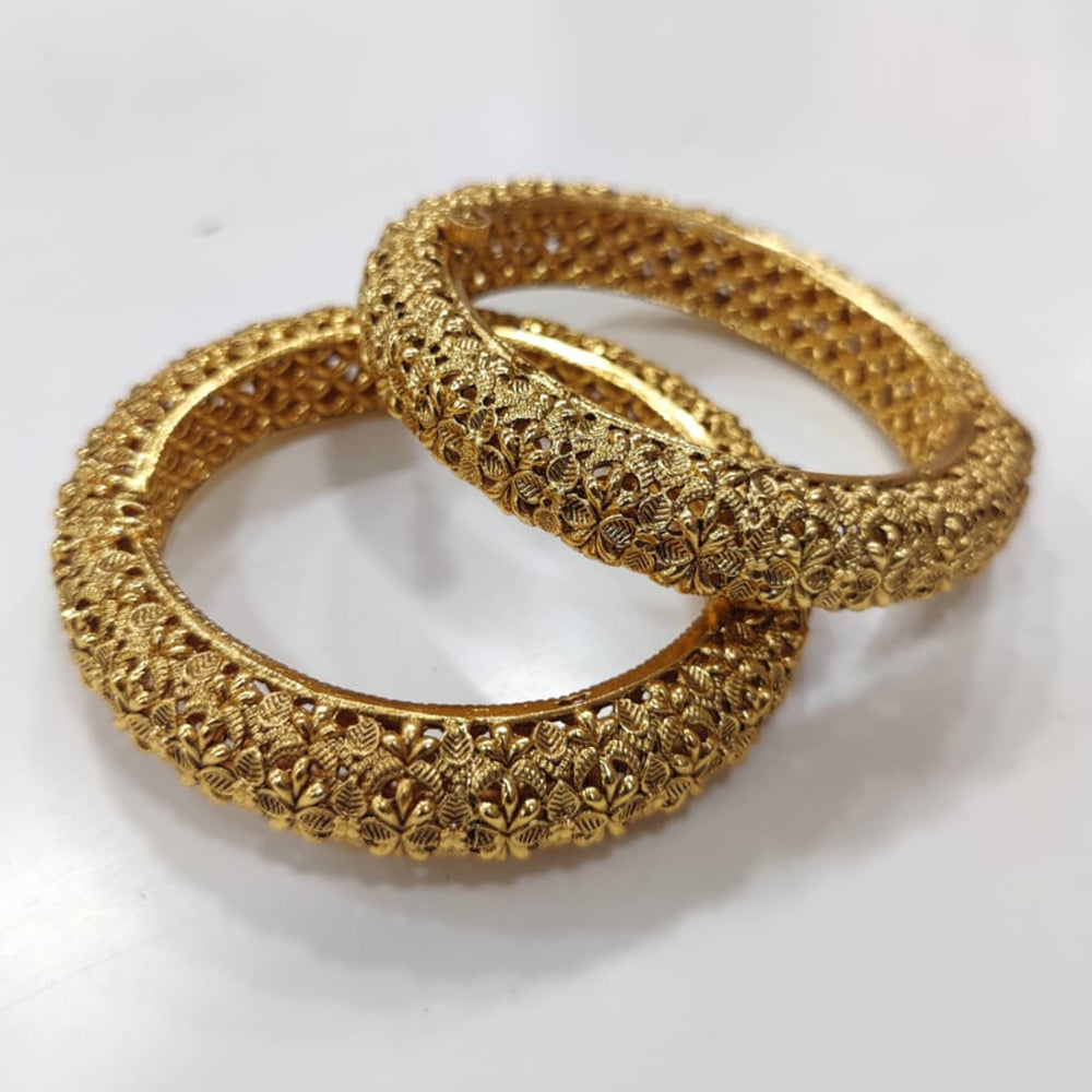 Tanish Art Jewellery Premium Matte Gold Openbale Bangles Set
