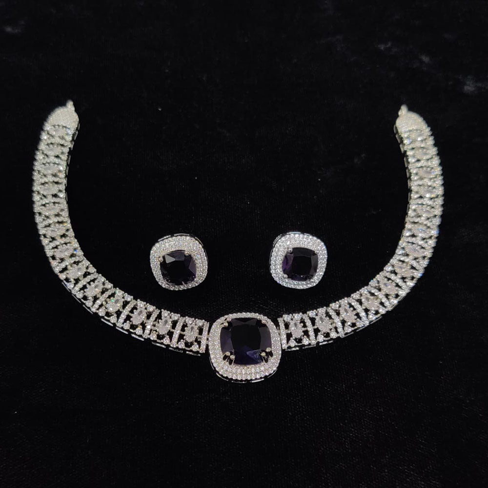 Tanish Art Jewellery Glamorous American Diamond Necklace Set