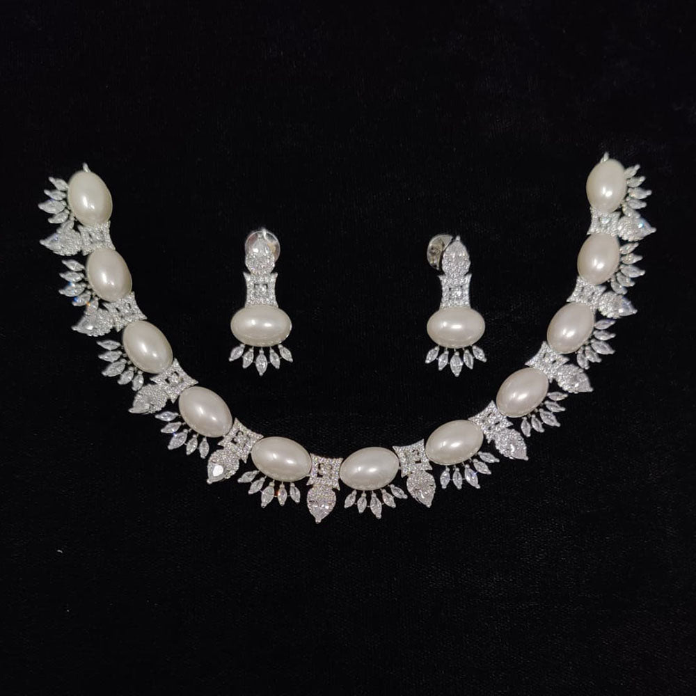 Tanish Art Jewellery Royal Austrian Stone And Pearl Necklace Set