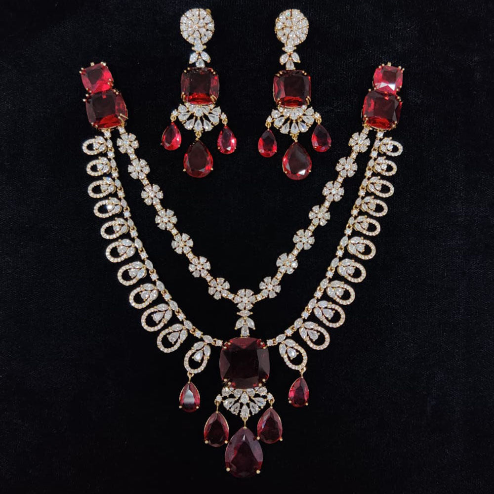 Tanish Art Jewellery Glamorous American Diamond Necklace Set