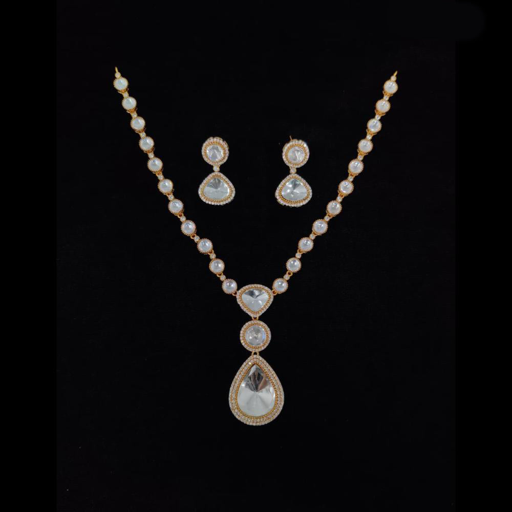 Tanish Art Jewellery Luxury Polki Kundan And Austrian Stone Necklace Set