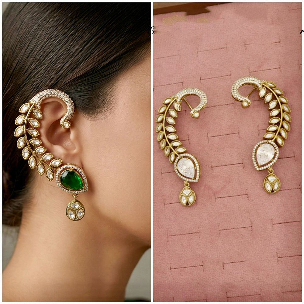 Tanish Art Jewellery Royal American Diamond Earcuff Dangler Earrings