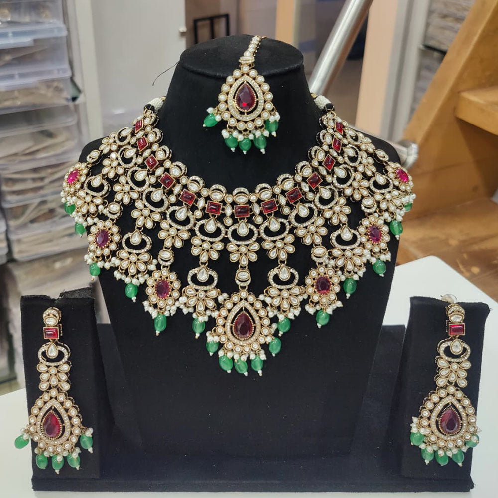 Tanish Art Jewellery Elegant Pota Stone Pearl And Beads Necklace Set