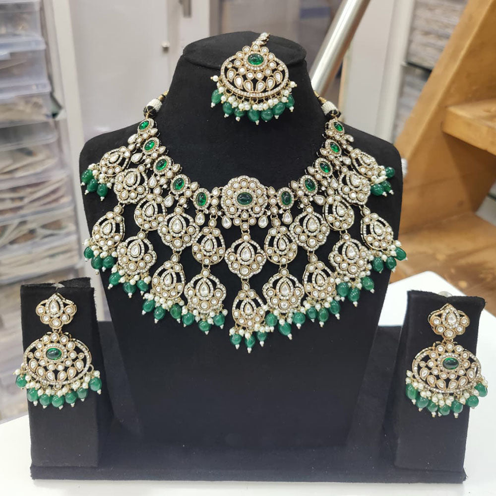 Tanish Art Jewellery Elegant Pota Stone Pearl And Beads Necklace Set