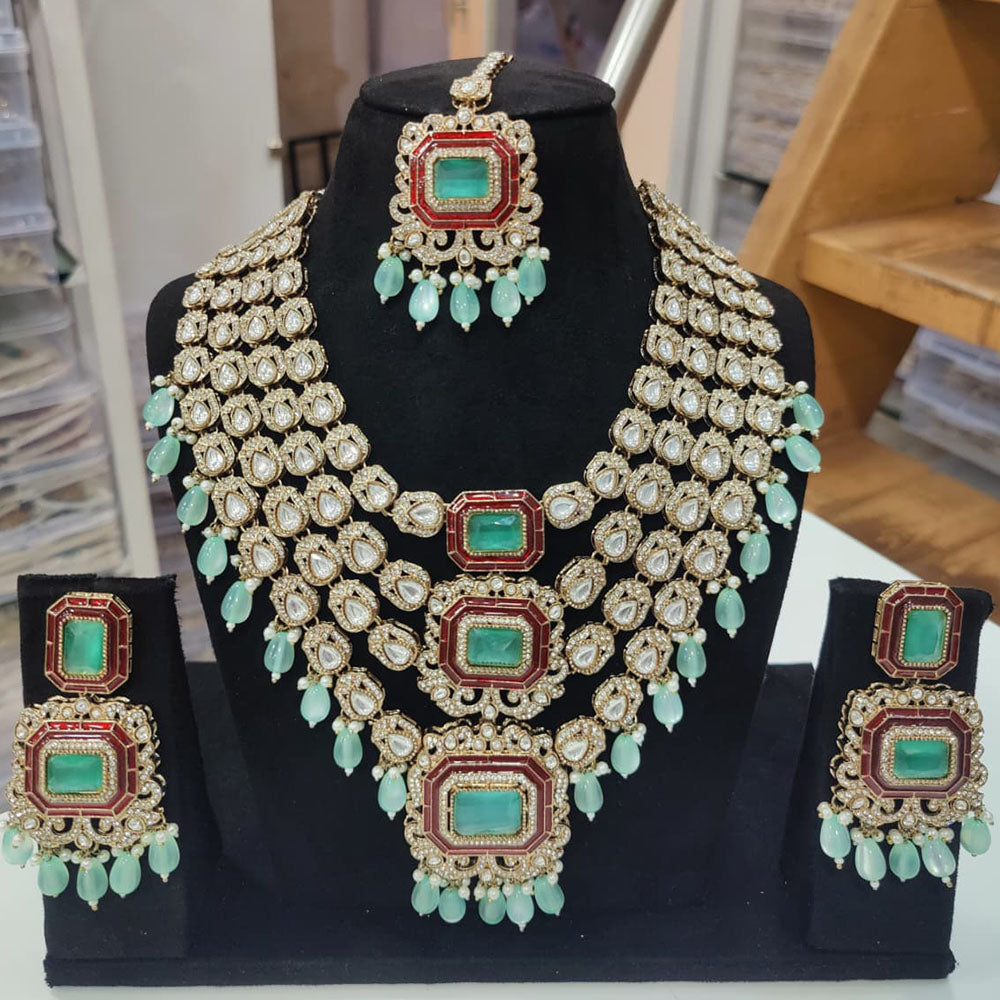 Tanish Art Jewellery Elegant Pota Stone Pearl And Beads Necklace Set