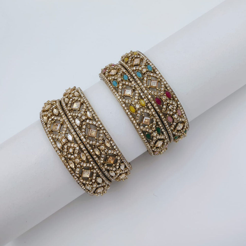 Tanish Art Jewellery Shimmering Austrian And Crystal Stone Bangles Set