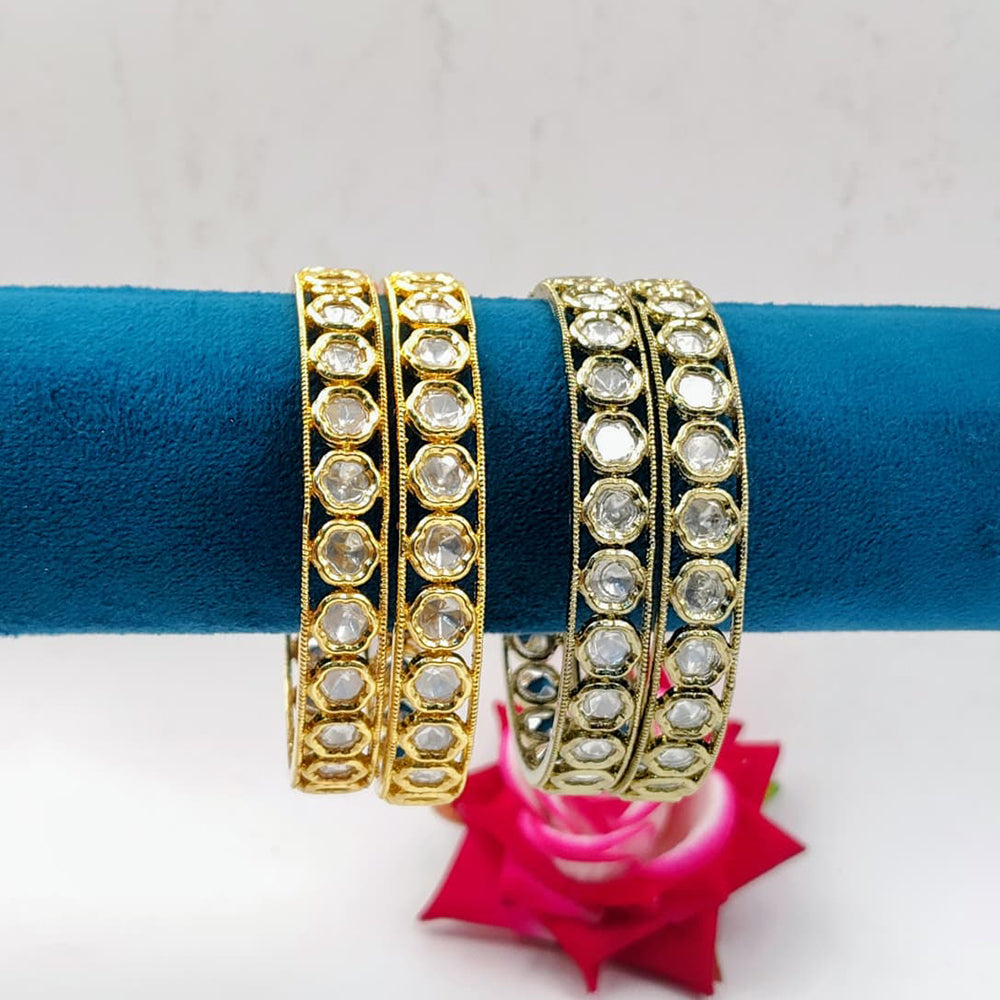 Tanish Art Jewellery Exquisite Polki Kundan Stone Bangles Set