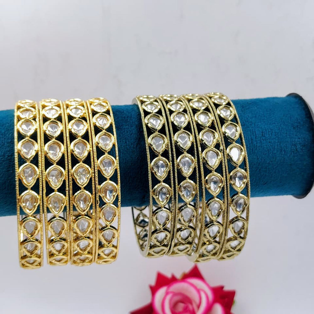 Tanish Art Jewellery Exquisite Polki Kundan Stone Bangles Set