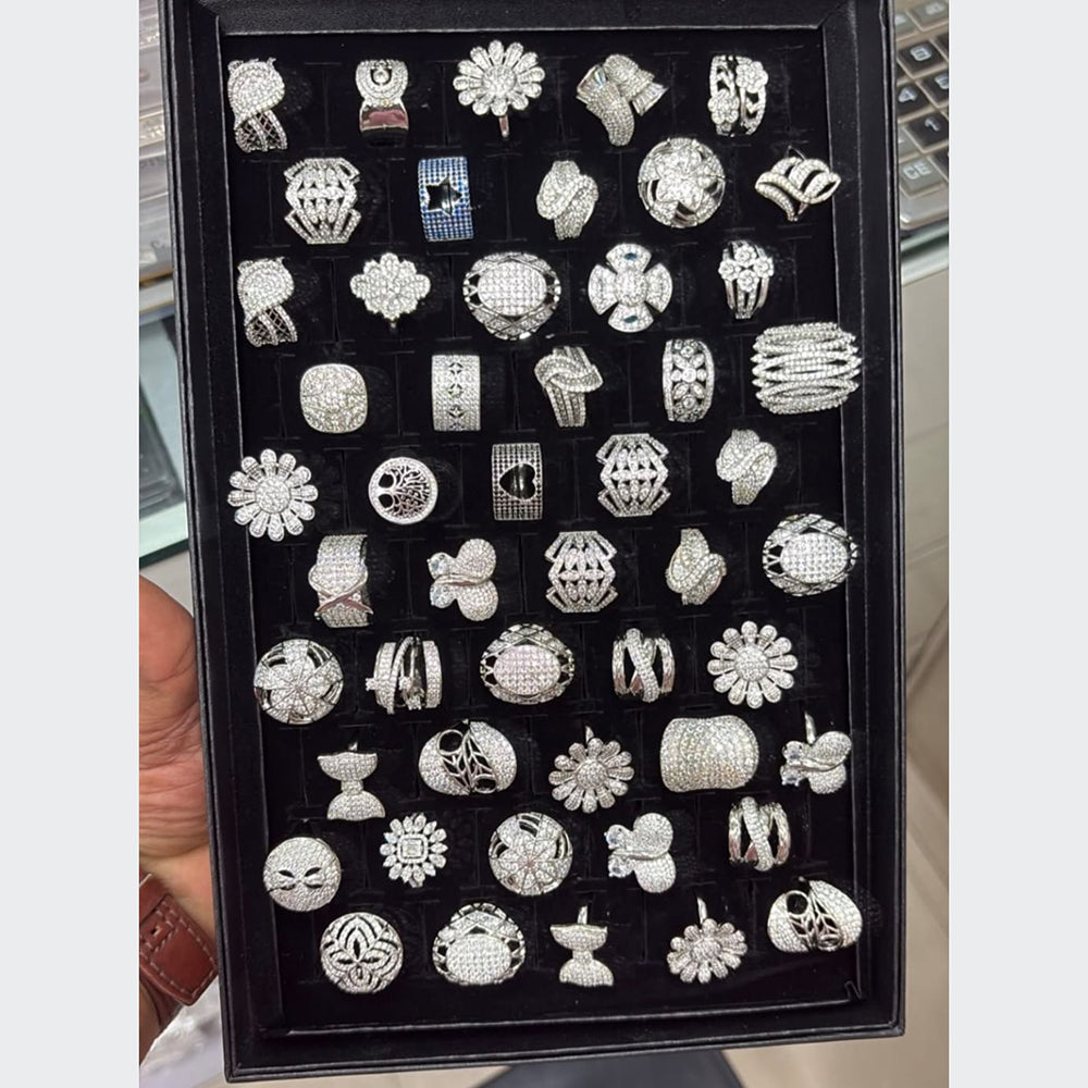 Tanish Art Jewellery Sparkling Crystal Stone Statement Ring