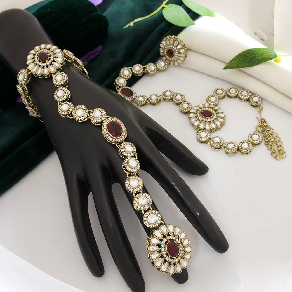 Tanish Art Jewellery Royal Pota Stone Hath Panja