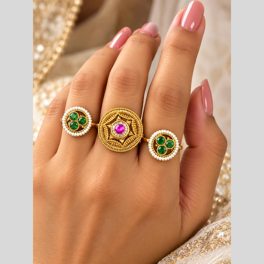 Tanish Art Jewellery Pota Stone Statement Ring