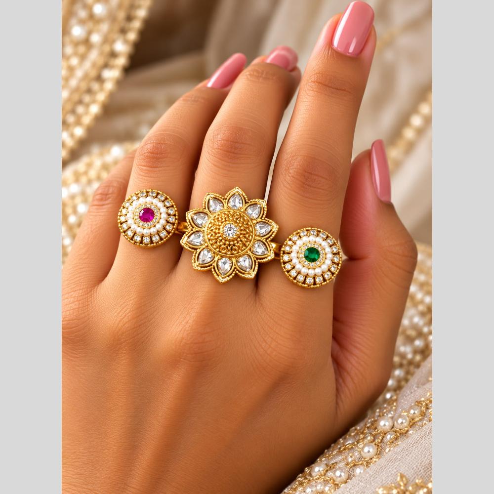 Tanish Art Jewellery Pota Stone Statement Ring