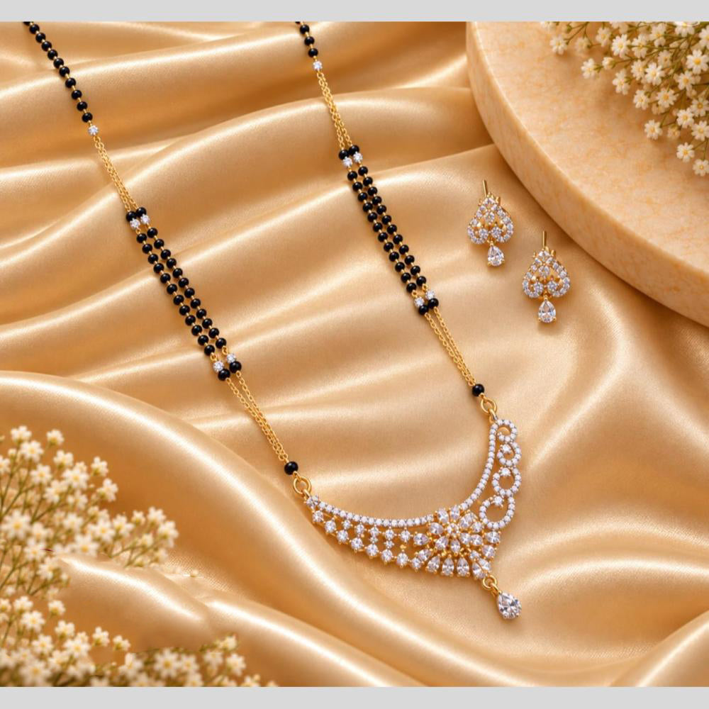 Tanish Art Jewellery Elegant Austrian Stone And Beads Mangalsutra Set