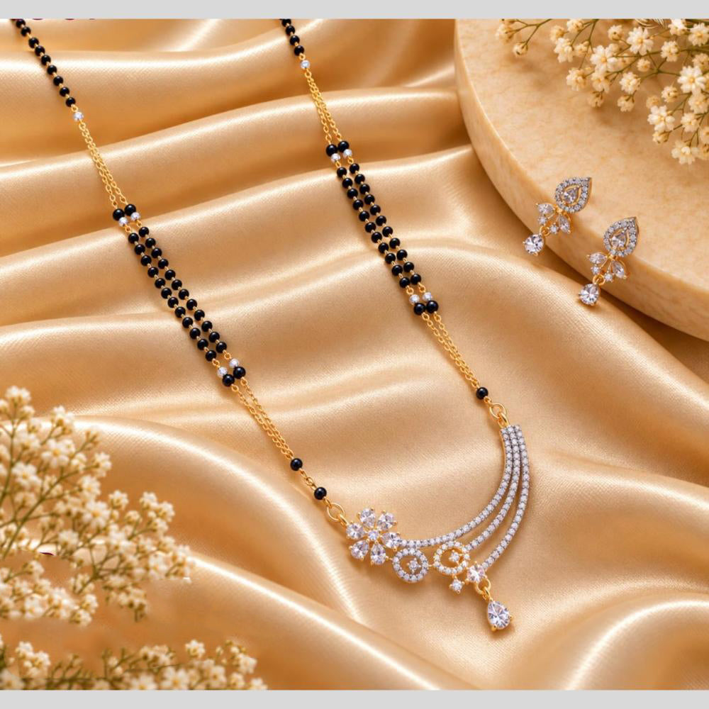 Tanish Art Jewellery Elegant Austrian Stone And Beads Mangalsutra Set