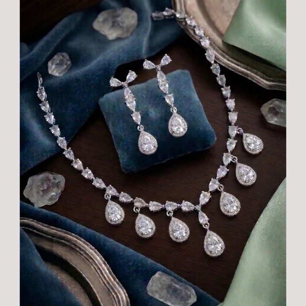Tanish Art Jewellery Graceful American Diamond Necklace Choker Set