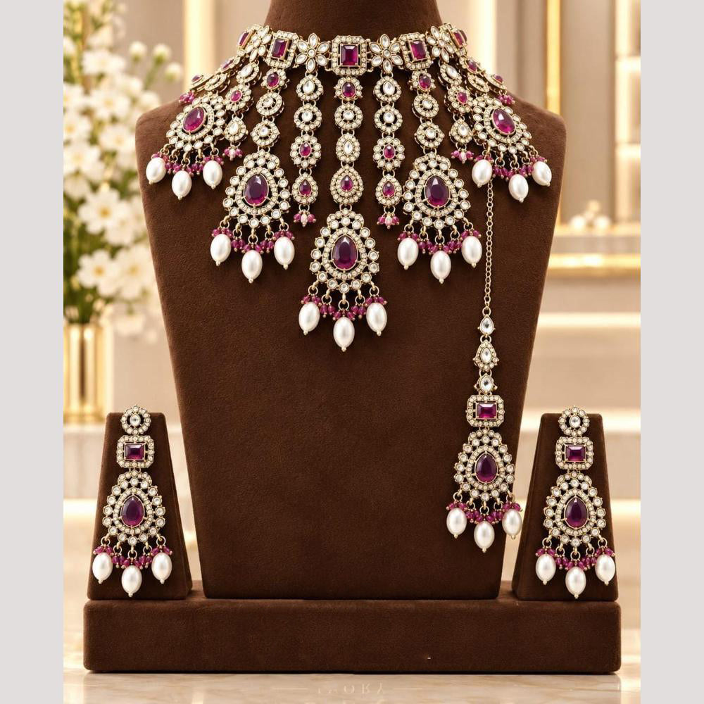 Tanish Art Jewellery Graceful Polki Kundan Necklace Choker Set