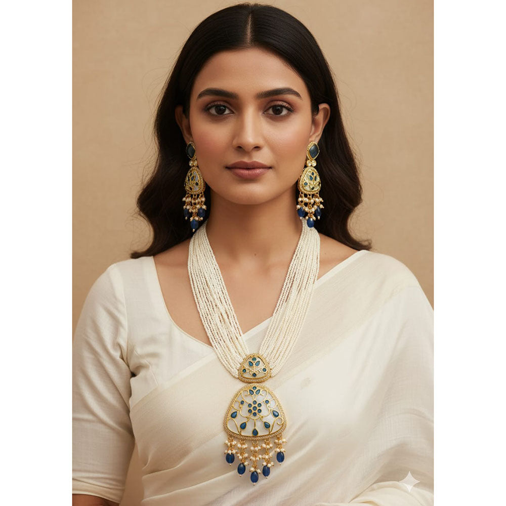 ZF Collection Pota and Pearl Long Necklace Set