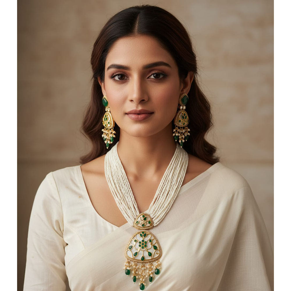 ZF Collection Pota and Pearl Long Necklace Set