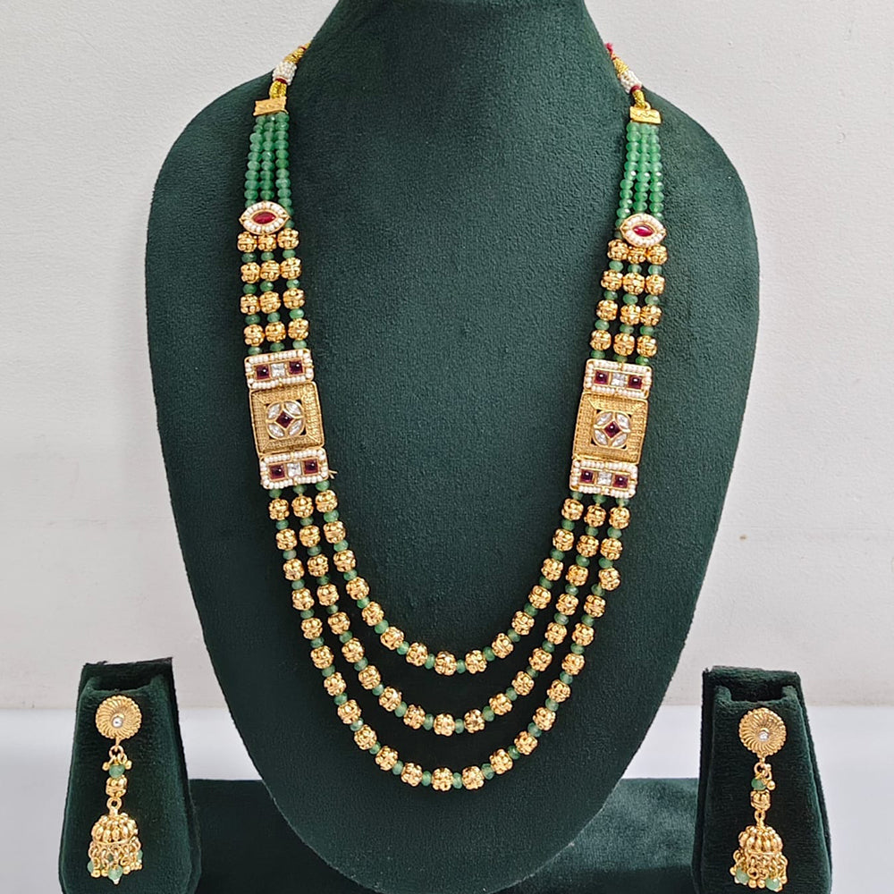 ZF Collection Traditional Pota Stone And Beads Long Necklace Set