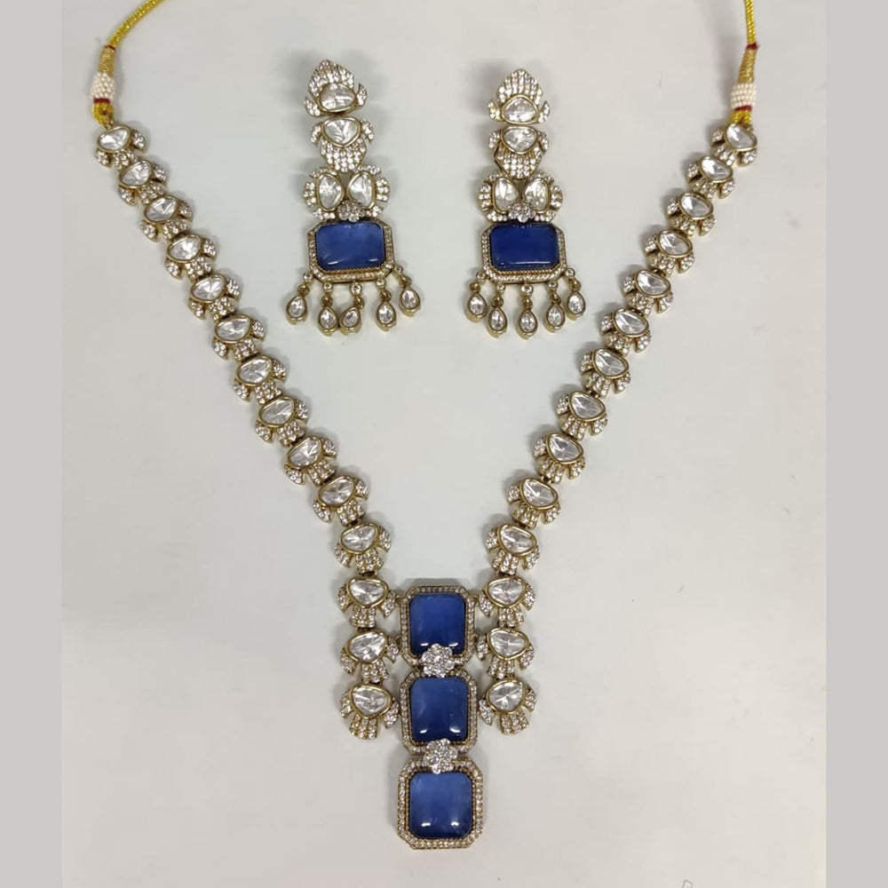 ZF Collection Festive Wear Polki Kundan Stone Necklace Set