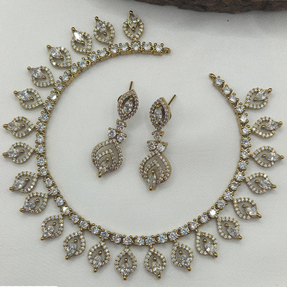 Ridhi Art Jewellery Glamorous American Daimond Necklace Set