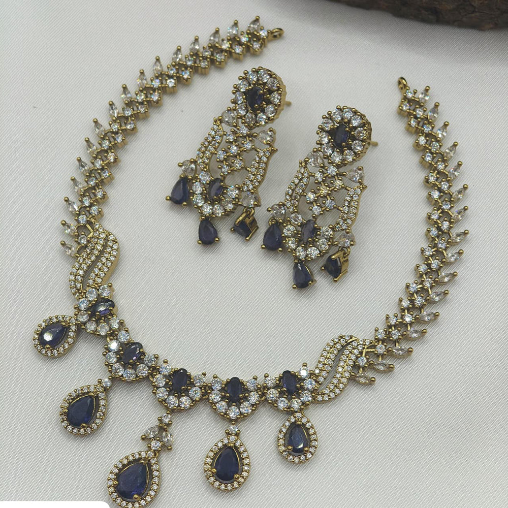 Ridhi Art Jewellery Glamorous American Daimond Necklace Set