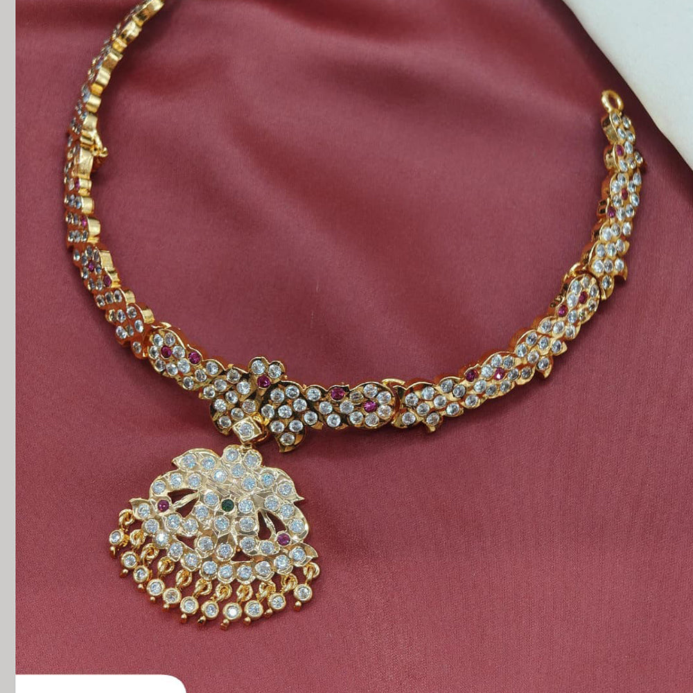 Ridhi Art Jewellery Classic Austrian Stone And Pearl Statement Necklace Set