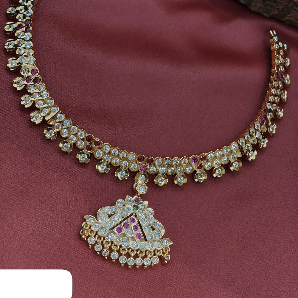 Ridhi Art Jewellery Classic Austrian Stone And Pearl Statement Necklace Set