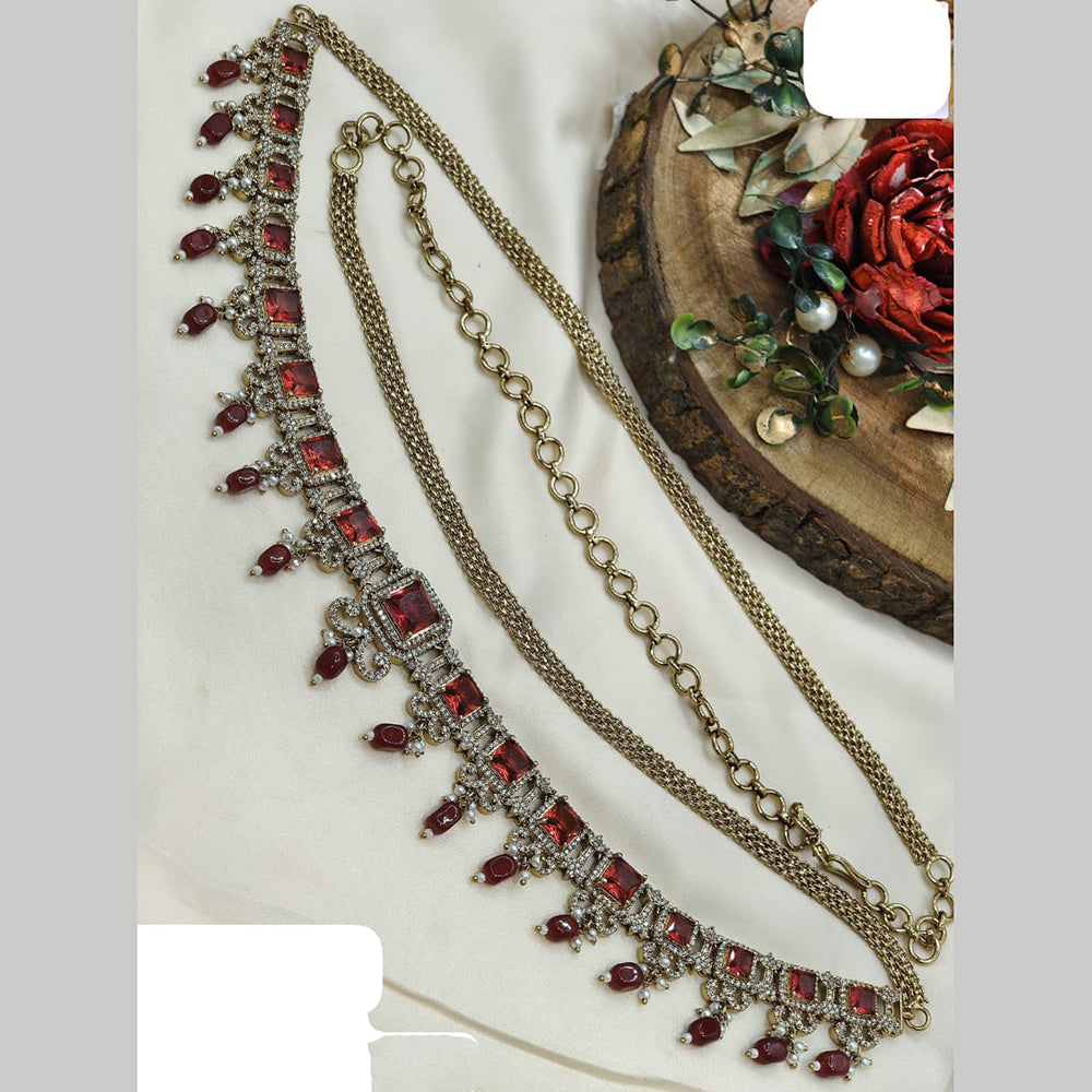 Ridhi Art Jewellery American Daimond And Beads Designer Kamarband for Women