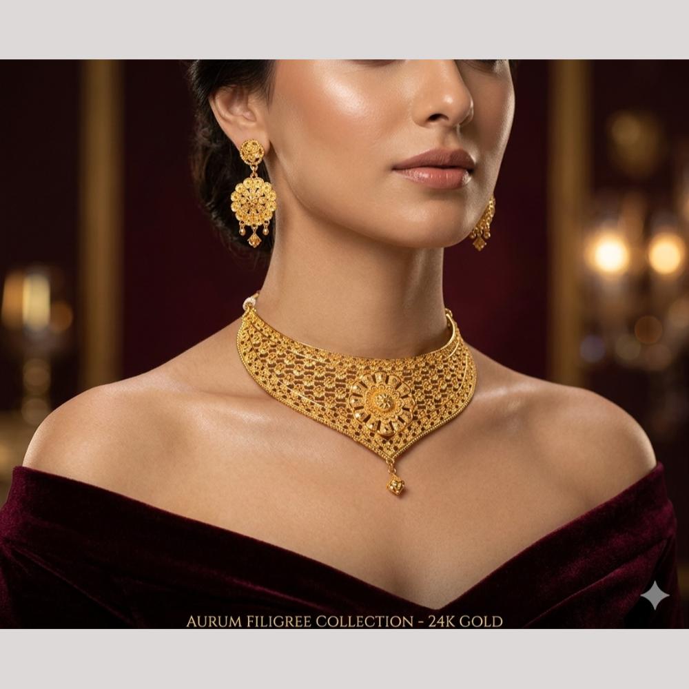 Kishi Jewels Traditional Gold Plated Choker Necklace Set (Pack of 6)
