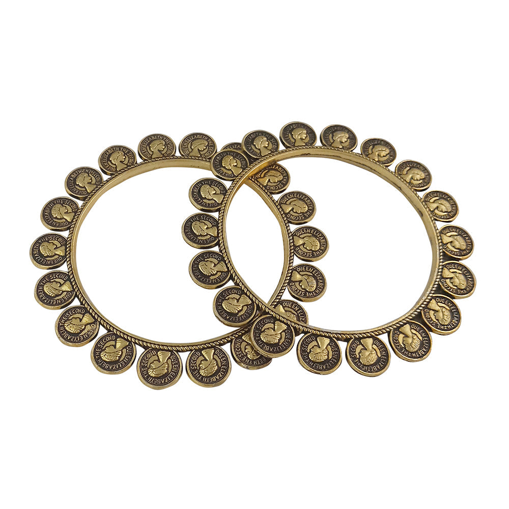Urthn Traditional Oxidised Plated Bangles Set For Women