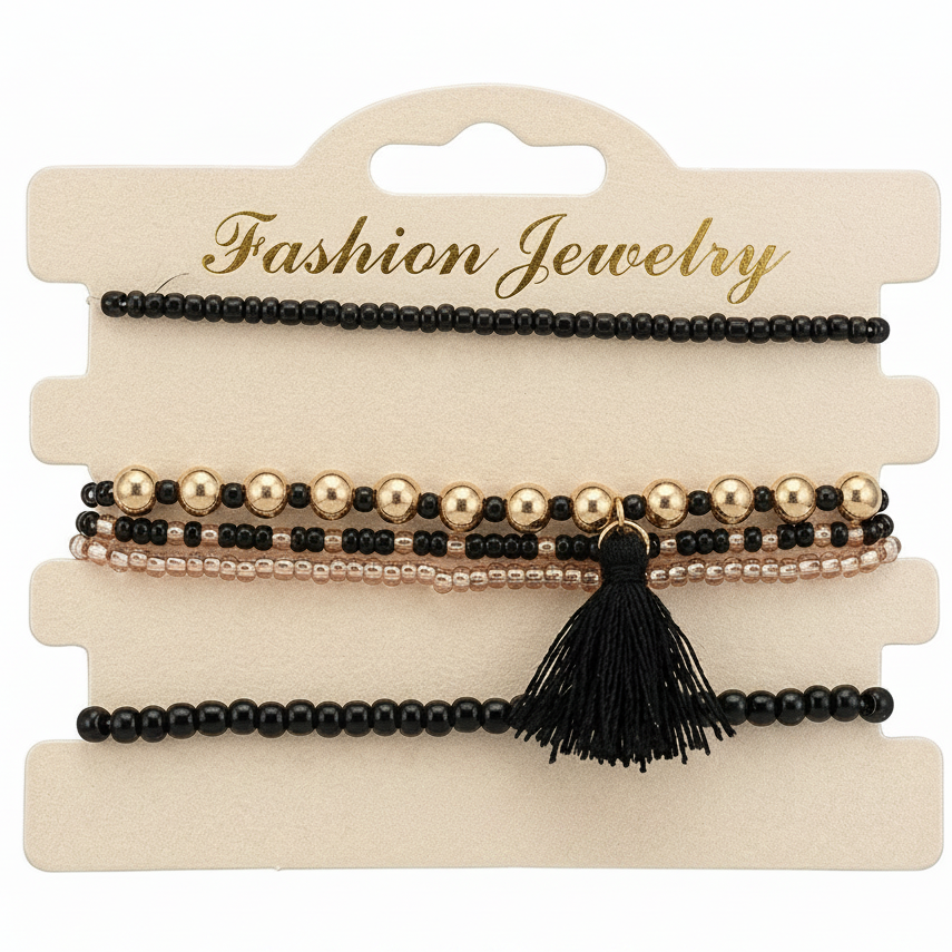 Urthn Vintage Tassel and Beads Bracelet Set for women(Pack of 3)
