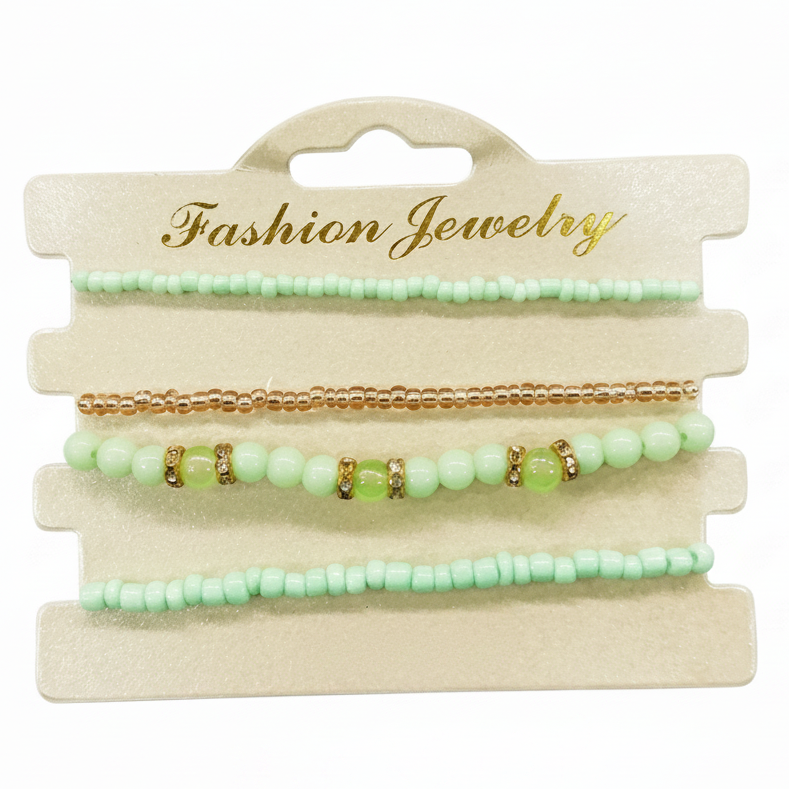 Urthn Boho Chic Beaded Bracelet Set Multi-Layer Stretch Bracelet Trio(Pack of 3)
